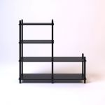 Дизайнерська стильна полиця Dao 5 чорний дуб, преміум, ручна робота