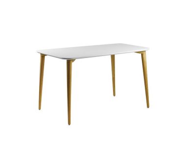 Дизайнерський стильний стіл Dan 120 х 80 білий / натуральний дуб, преміум, ручна робота