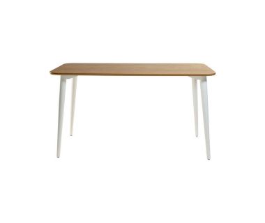 Дизайнерский стильный стол Dan 140 х 80 натуральный дуб/белый, премиум, ручная работа