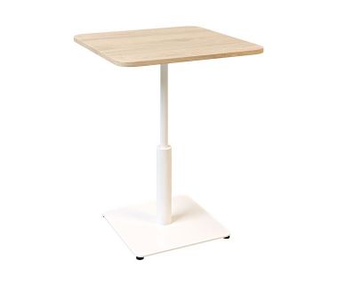 Дизайнерский стильный стол Ibiza Soft light 60x60 белый металл/дуб ДСП (текстура), премиум, ручная работа Дизайнерский стильный стол Ibiza Soft light 60x60 белый металл/дуб ДСП (текстура), премиум, ручная работа