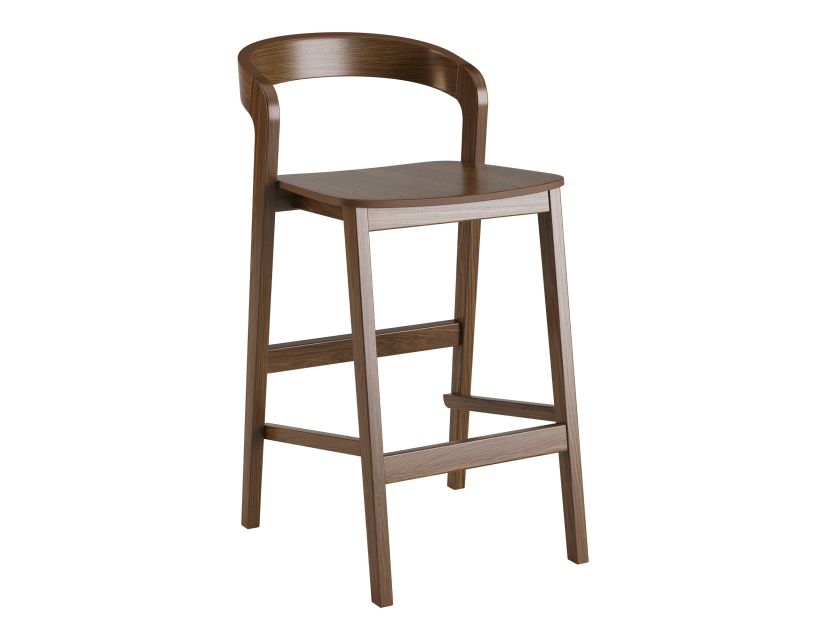 Стілець дерев'яний дизайнерський напівбарний Floki (Флокі) New темний горіх твердий