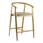 Дизайнерський стильний стілець напівбарний Mamont натуральний ясен / Baloo 2075, преміум, ручна робота