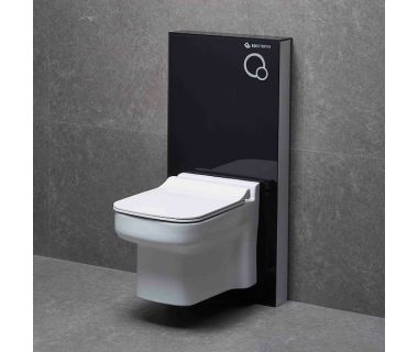 Стеклянная инсталляция для подвесных унитазов Ege Vitrifiye Black EVB3292