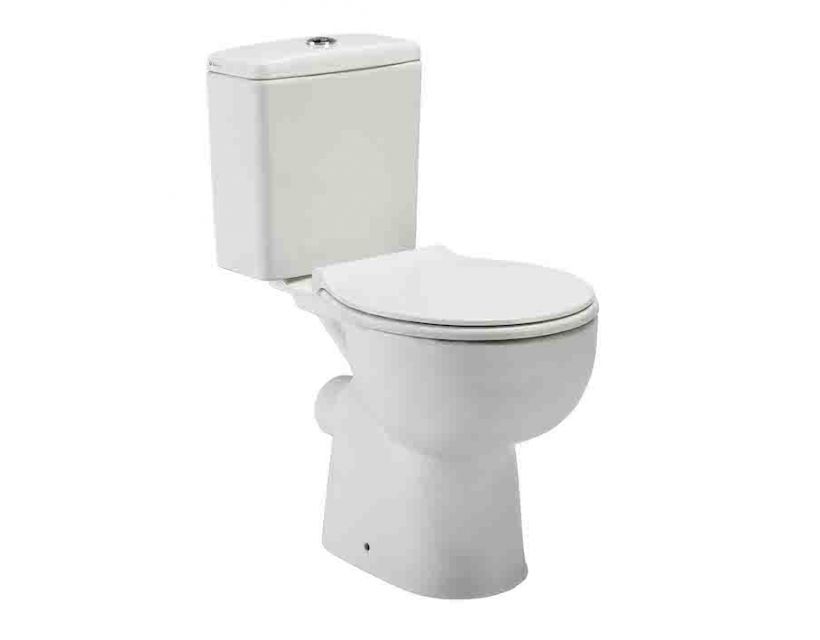 Унитаз-компакт EGE VITRIFIYE Alia P-Trap 53203 безободковый с сиденьем Soft Close дюропласт