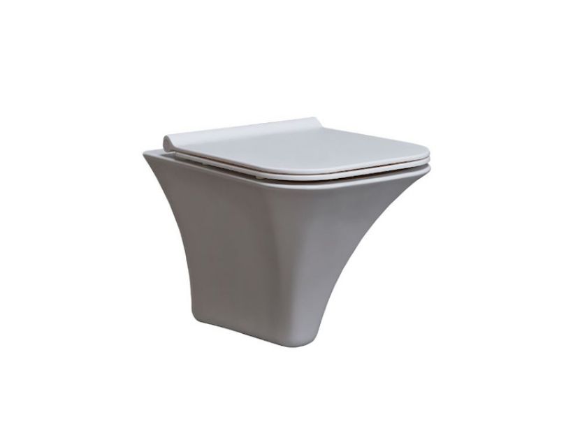 Унитаз подвесной EGE VITRIFIYE Selge 54303 безободковый с сиденьем Soft Close дюропласт