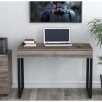 Письмовий стіл Loft Design L-11 дуб палена, ніжки чорні