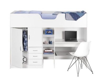 Кровать чердак с рабочей зоной и шкафом ДМ 9043