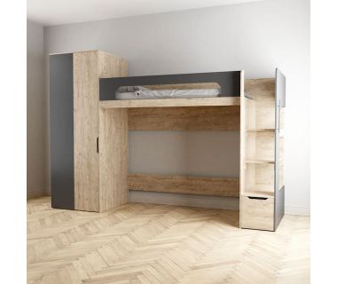 Детская кровать чердак со шкафом КЧ 54