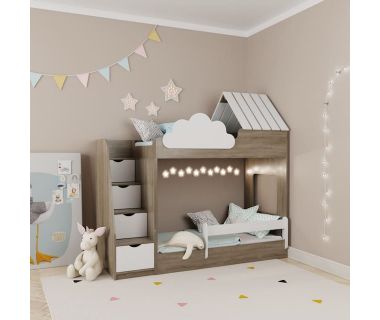 Двоярусне ліжко будиночок ІНСТ 7186