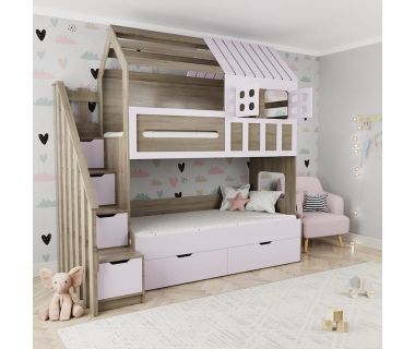 Двухъярусная кровать домик ИНСТ 7187