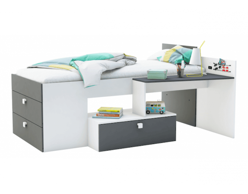 Односпальне ліжко зі столом та ящиками ДК 737