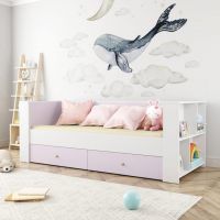 Ліжко зі спинкою та поличками ДК 270