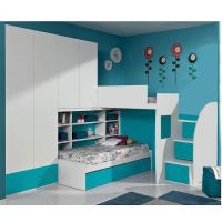 Дитяче двоярусне ліжко з шафою ДКШ 19