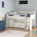 Кровать чердак со столом и полкой ДМ 565