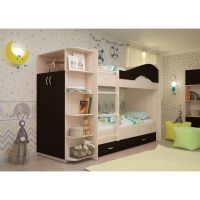 Двоярусні ліжка з шафою ДКШ 777