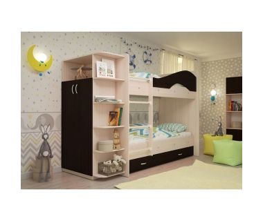 Двухъярусные кровати со шкафом ДКШ 777