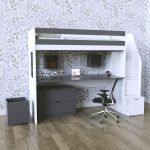 Двухъярусная детская кровать со столом ДК 535