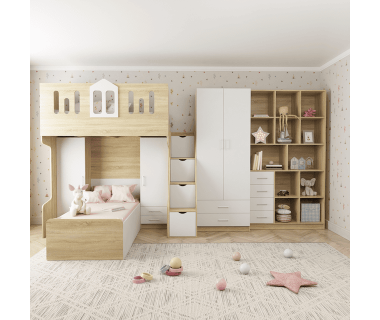 Детская стенка со шкафом и стеллажом ДКС 2 А