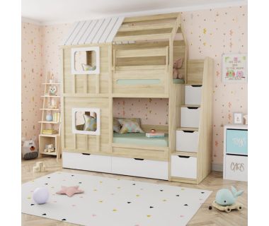 Двоярусне ліжко будиночок ІНСТ 7183