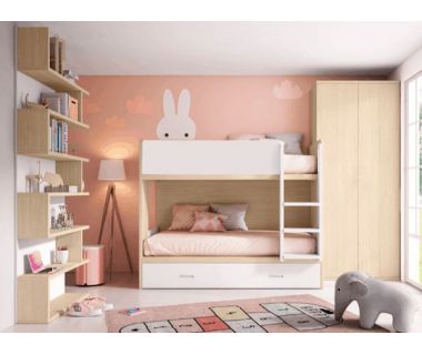 Дитяче двоярусне ліжко горище з шафою ДКЧ 105