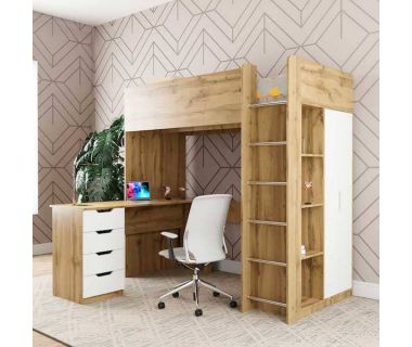 Двоярусне ліжко ДЮП 33 Тахо, МДФ Білий супермат