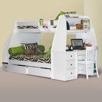 Двоярусне ліжко з робочим столом ДКЧ 018