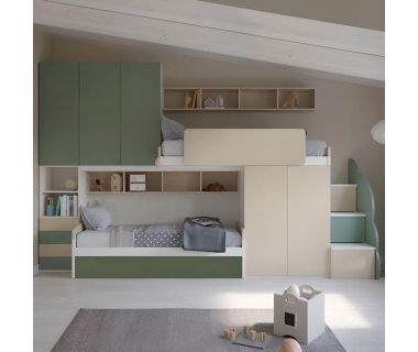 Дитяча кімната - два ліжка з шафою ДІТ 90