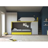 Детская комната — две кровати со шкафом ДЕТ 100