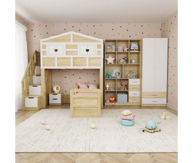 Детская стенка со шкафом и стеллажом ДКС 3