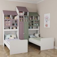 Детская кровать для двоих детей со шкафом ДКД 43