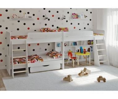 Детская кровать чердак для троих ИНСТ 03