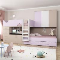 Двухъярусная кровать со шкафом ДКД 89