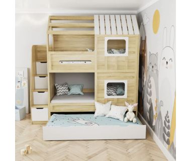 Двухъярусная кровать домик ИНСТ 7184