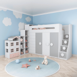Дитяче ліжко горище з шафою ДКЧ 81