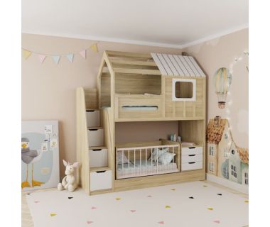 Двухъярусная кровать домик ИНСТ 7185
