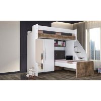 Двоярусне ліжко з шафою для двох ДКЧ 136