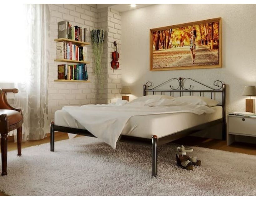 Кровать металлическая Розана (Rossana) 200 (190)*180 см Метакам в интернет-магазине "Мебли Даром"