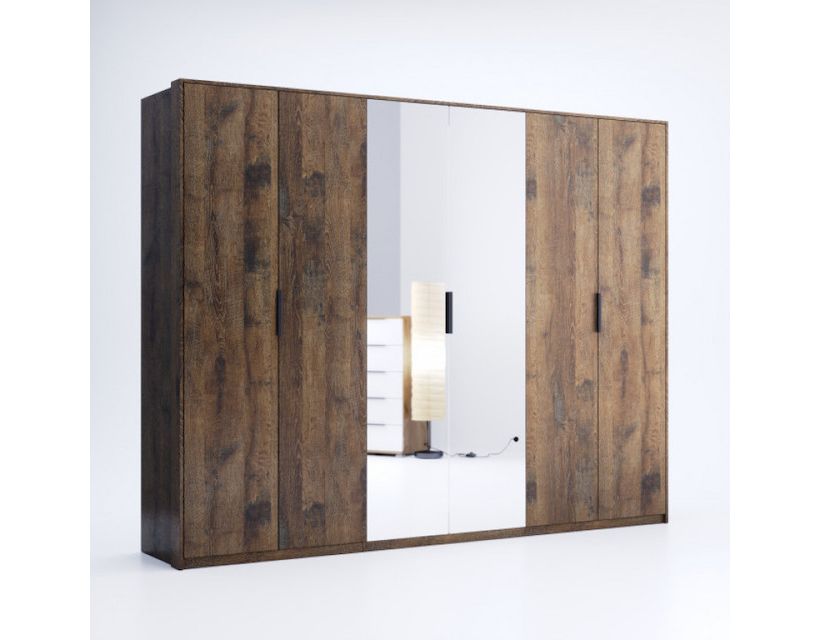 Шкаф 6дв, спальня Квадро, Миромарк. KV-16-OF