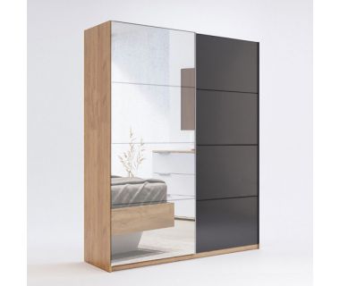 Шкаф-купе 2,5м Двери Мат Лава / Зеркало,спальня Луна, Миромарк, LN-18-LV