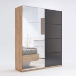 Шкаф-купе 2,5м Двери Мат Лава / Зеркало,спальня Луна, Миромарк, LN-18-LV