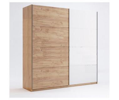 Шкаф-купе 2,0 м, Двери Дуб крафт, глянец белый, модульна система Асти, Миромарк, AS-20-WB