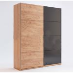 Шкаф-купе 1,5м, Двери дуб крафт/мат лава,спальня Луна, Миромарк, LN-28-LV