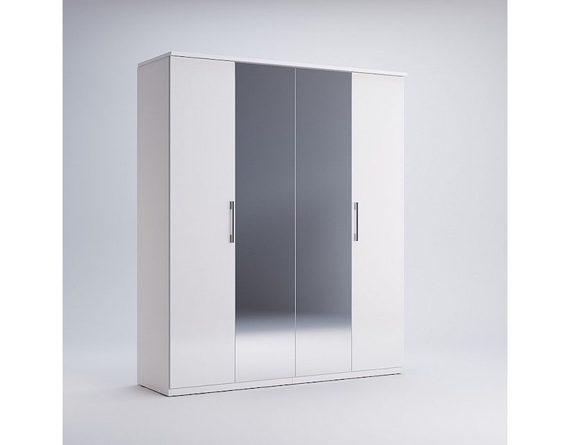 Шкаф 4дв зеркало, спальня Фемели, Миромарк, FM-14-WB