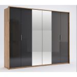 Шкаф 6дв зеркало, спальня Луна, Миромарк, LN-16-LV