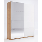 Шкаф-купе 1,5м, двери глянец белый, зеркало, модульна система Асти, Миромарк, AS-28-WB