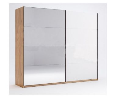 Шафа-купе 2,5 м, Двері Глянець Біла, дзеркало, модульна система Асті, Міромарк, AS-18-WB