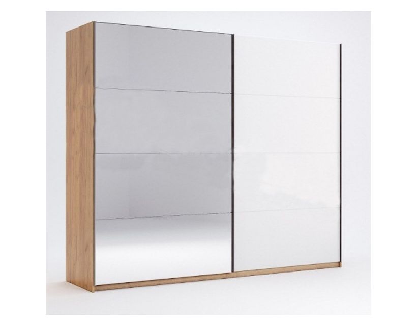 Шкаф-купе 2,5 м, Двери Глянец Белый, зеркало, модульна система Асти, Миромарк, AS-18-WB