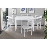 Кухонный комплект Джерсі, стіл та 4 стільці, білий