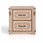 Стефания Тумба прикроватная из масива дерева ясеня, белая или бежевая Микс Мебель Элит