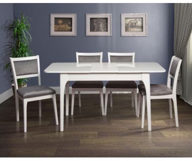 Фієста Стіл обідній розкладний (Масив ясен + скло) Фієста Стіл обідній розкладний (Масив ясен + скло)